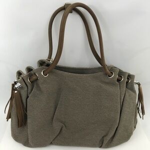 Bella Kiara purse Heavy canvas with leather trims tote bag